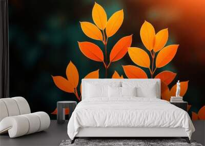 Vibrant Autumn Leaves with Warm Sunlight Wall mural