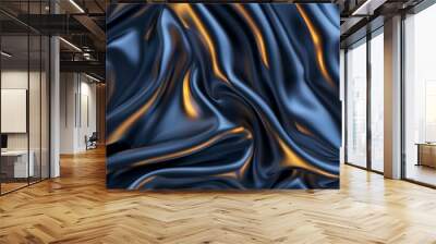 Abstract background luxury cloth or liquid wave or wavy folds of grunge silk texture satin velvet material or luxurious christmas background or elegant wallpaper design background. Wall mural