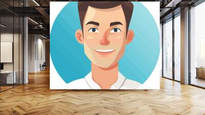 Illustration of a man, profile avatar Wall mural