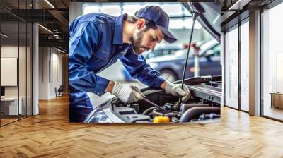 a uniformed mechanic Wall mural