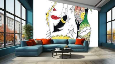 painting vignette abstrac design beckground vector Wall mural