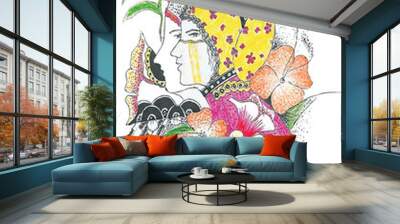 painting vignette abstrac design beckground vector
 Wall mural