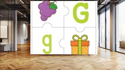 The jigsaw puzzle match words - G Wall mural