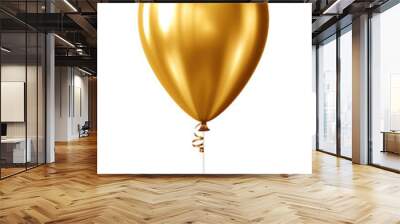 Gold metallic balloon isolated on transparent background. Generative ai. Wall mural