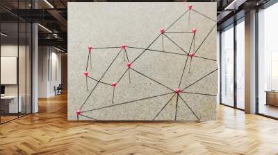 Linking entities. Network, networking, social media, internet co Wall mural