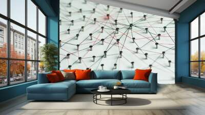 Linking entities. Network, networking, social media, internet co Wall mural