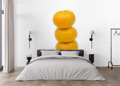 mandarin citrus isolated tangerine mandarine orange on white bac Wall mural