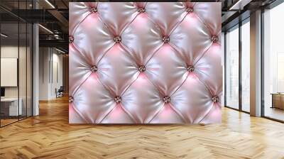 Pink Tufted leather Wall mural