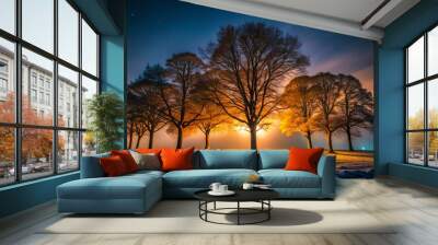 trees in the dark Wall mural