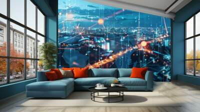 Global trading business investment concept  Wall mural