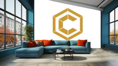 initial letter C gold color logo vector Wall mural