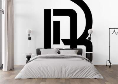 initial letter dr black color logo vector Wall mural