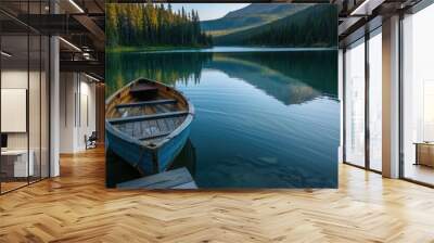 boat on the lake Wall mural