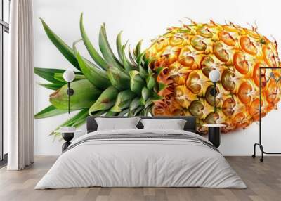 ripe pineapple isolated on white background Wall mural