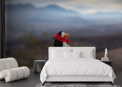 Toy penguin in the Death Valley National Park, California Wall mural