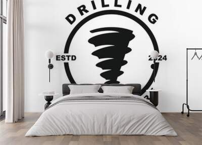 drilling machine logo. Drilling Mining logo. this logo suitable for oil business or companies Wall mural