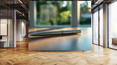 silver attorney pen on an office desk Wall mural