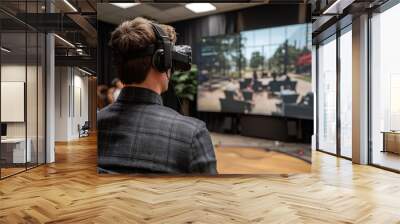 Virtual reality training simulator, teaching employees Wall mural