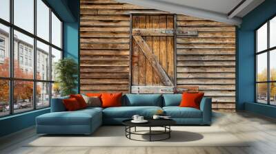 old wooden door Wall mural