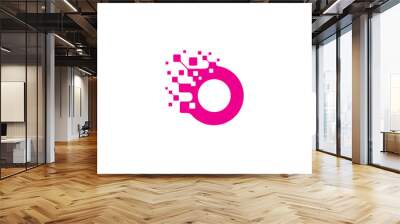 O initial digital logo Wall mural