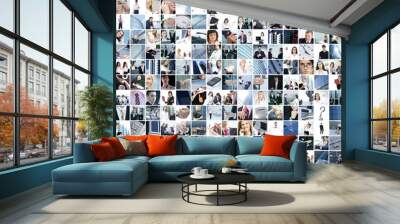 collage of different business images Wall mural