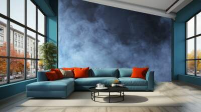 Light blue smoke on a black background Wall mural