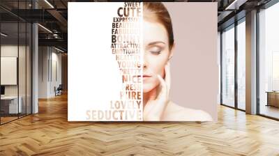 portrait of young and healthy woman in health care and cosmetics concept. Wall mural