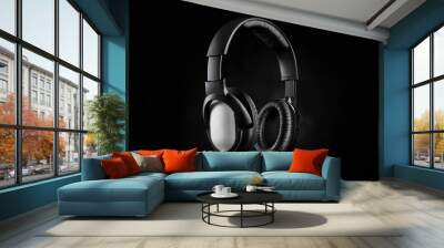 Black Headphones Wall mural