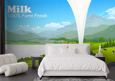 Milk poured into a vast river Wall mural