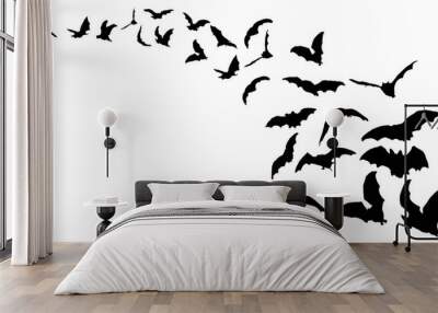 Flying bats in the nightsky Wall mural