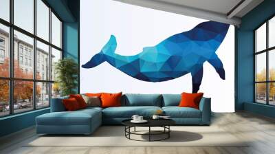 Polygonal Whale Wall mural