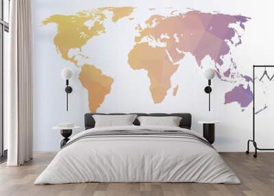 Polygonal world map Wall mural