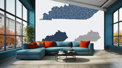 Set maps of Kentucky state Wall mural