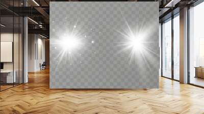 Glow light effect. Star burst with sparkles.Sun. Wall mural