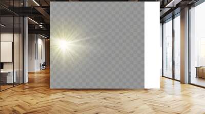 Glow light effect. Star burst with sparkles.Sun. Wall mural