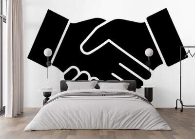  Hand shake vector silhouette,Illustration of handshaking Wall mural