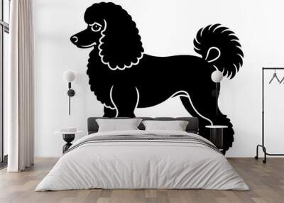  poodle silhouette vector white background Wall mural