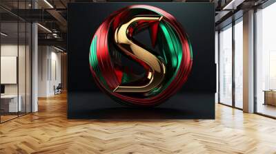 A Metal Letter S Christmas Colors Ring Backdrop Wall mural