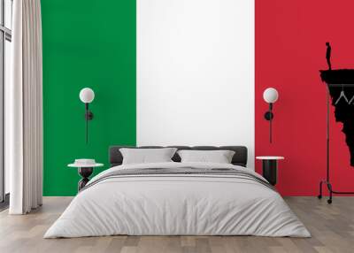 A Person Standing on the Edge of a Cliff on an Italian Flag Wall mural