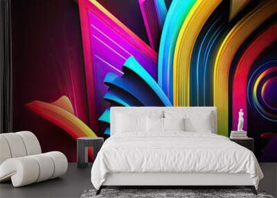 abstract colorful neon background, generative ai, generative, ai Wall mural