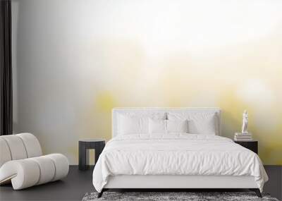 Abstract white background banner with bokeh. White backdrop with subtle yellow bokeh lights and empty space. Wall mural