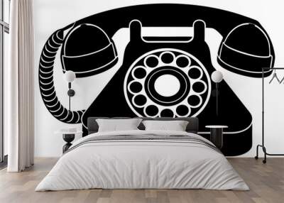 bakelite telephone silhouette icon Wall mural