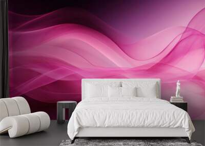 Pink abstract background, smoke, translucent, waves Wall mural