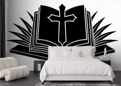 Bible icon silhouette vector, bible illustration Wall mural