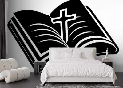 Bible icon silhouette vector, bible illustration Wall mural