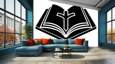 Bible icon silhouette vector, bible illustration Wall mural