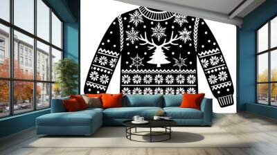 christmas sweater silhouette vector,christmas  sweater icon, christmas illustration Wall mural