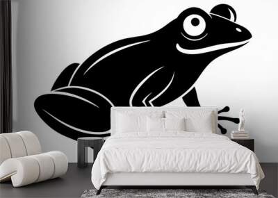 frog vector silhouette, frog animal ,frog illutration white background Wall mural