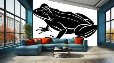 frog vector silhouette, frog animal ,frog illutration white background Wall mural