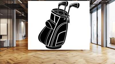 golf club bag  silhouette vector Wall mural